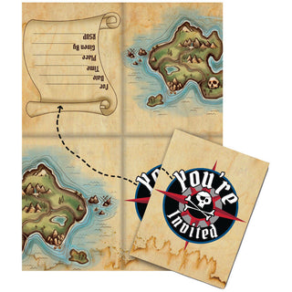 Pirates Map Invitation, Diecut