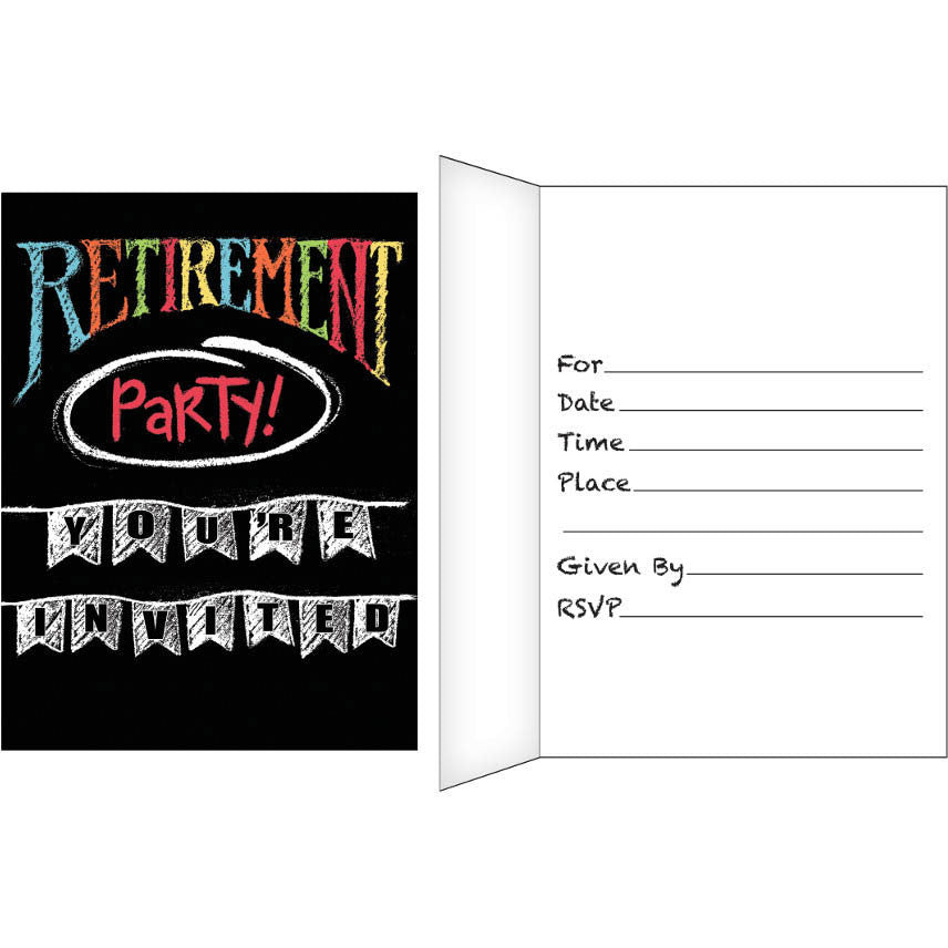 Retirement Chalk Invitations