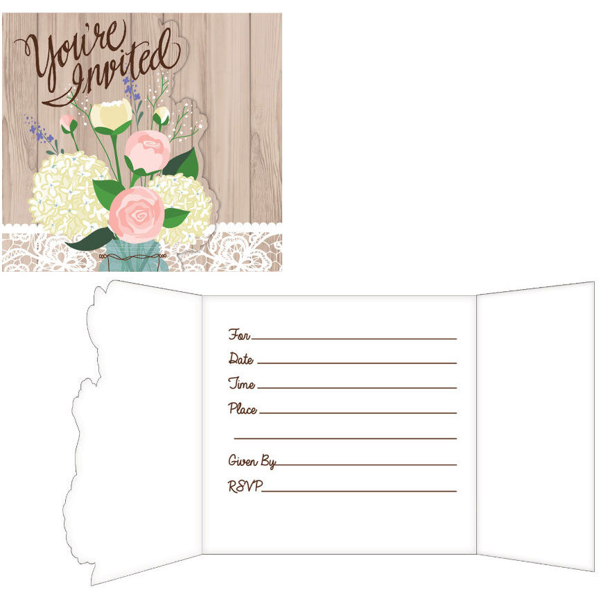 Rustic Wedding Invitation, Gatefold