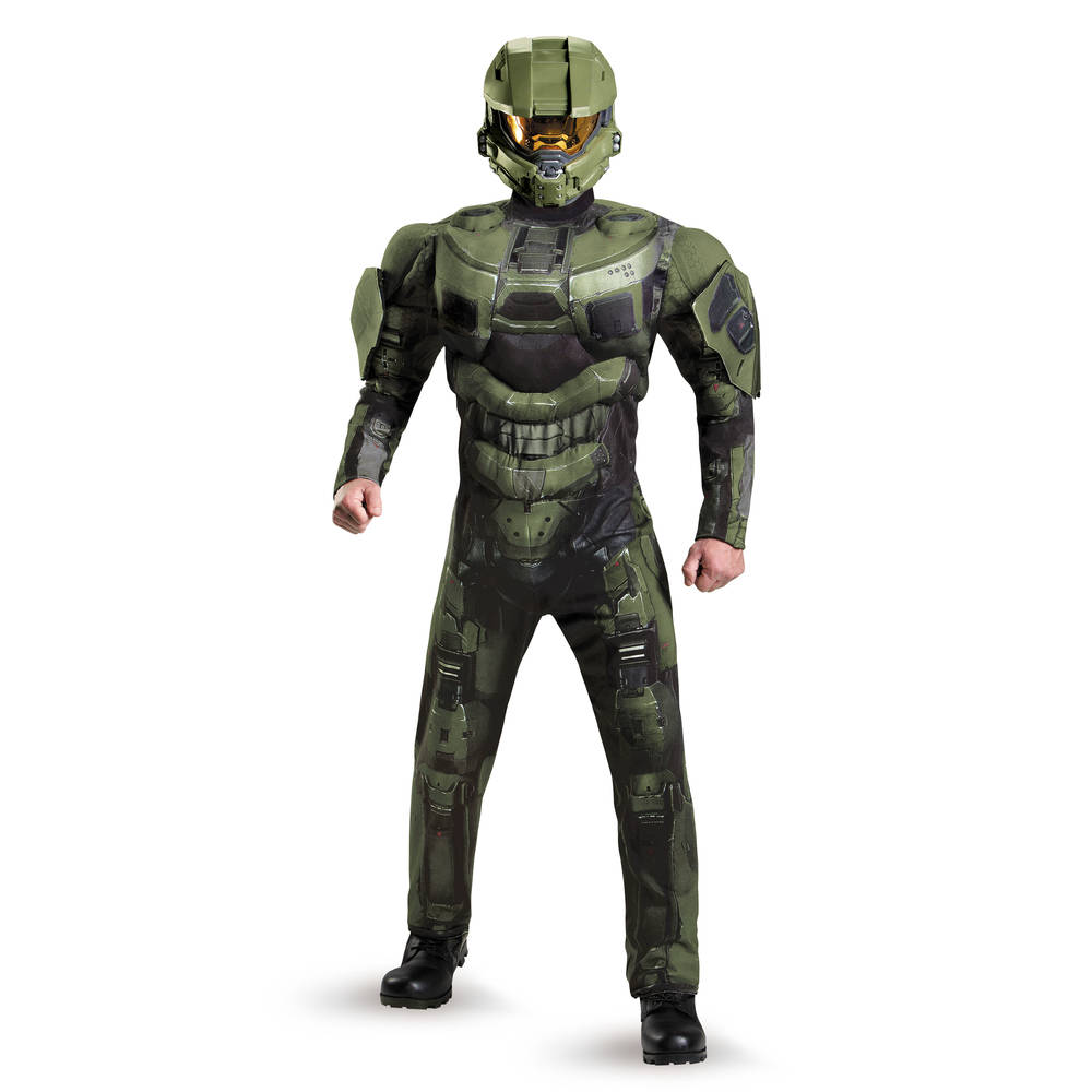 Master Chief Deluxe Muscle Costume Mens XXL (50-52)