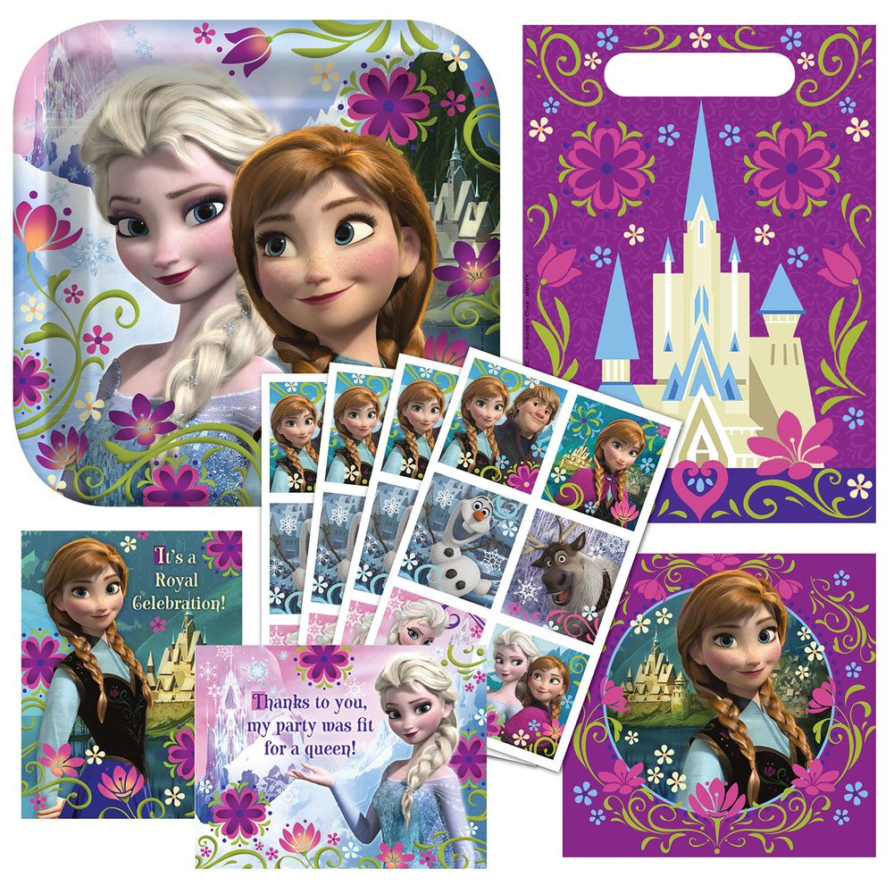 Frozen Party Plates, Napkins, Favor Bag, Stickers, Invitations/envelopes and Thank You Postcards