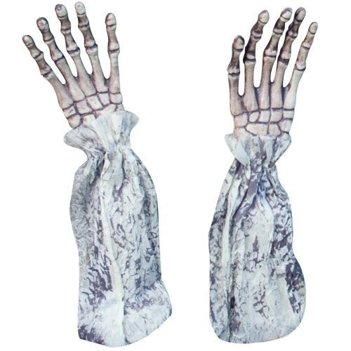 Fun World Direct Import White Sleeve Skeleton Hands