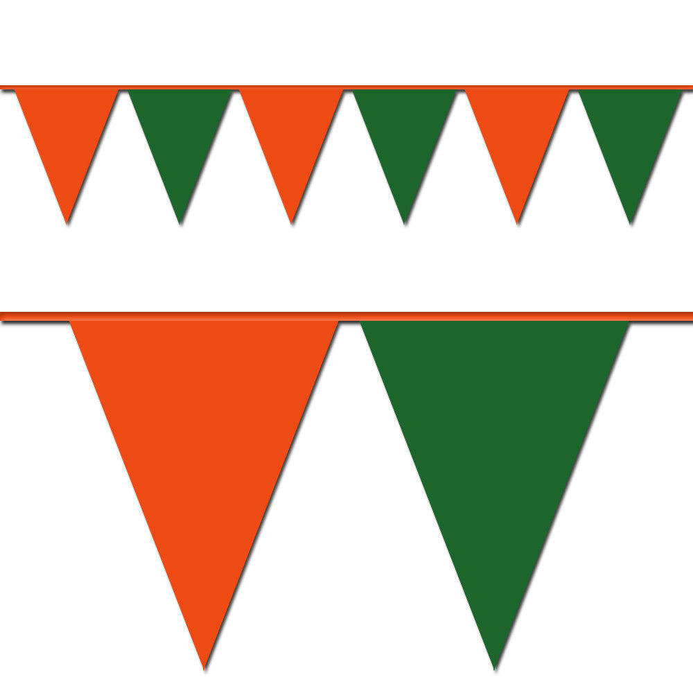 100' Orange & Green Pennant Flag
