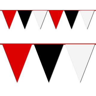 100' Red, Black & White Pennant Flag