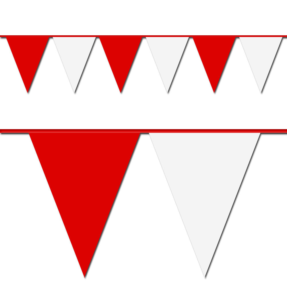 100' Red & White Pennant Flag – US Novelty