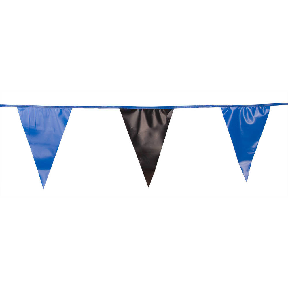 Black and Blue Triangle Pennant Flag 100 Ft.