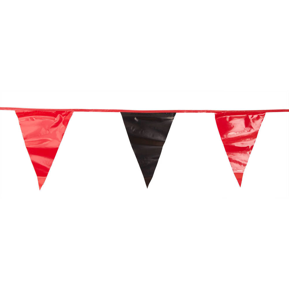 Black  and Red Triangle Pennant Flag 100 Ft.