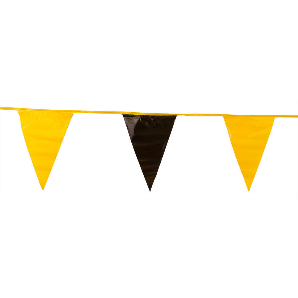 Black  and Yellow Triangle Pennant Flag 100 Ft.
