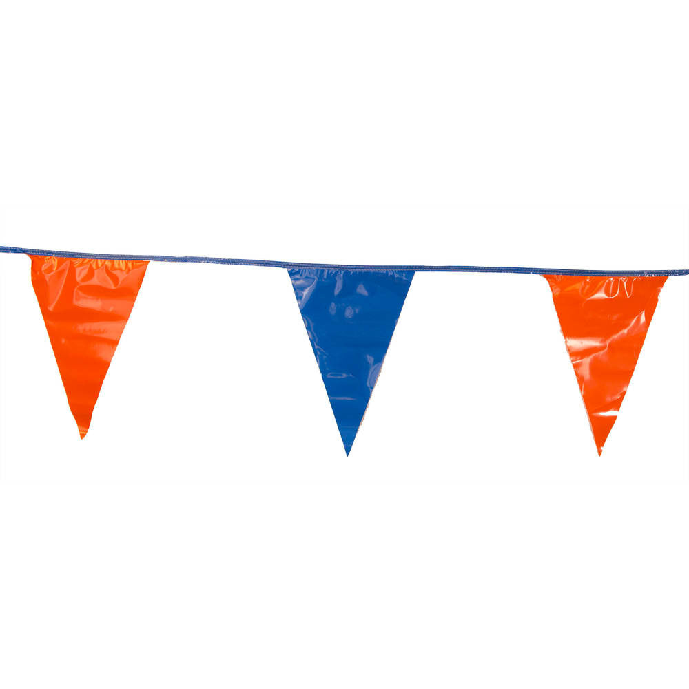 Blue and Orange Triangle Pennant Flag 100 Ft.