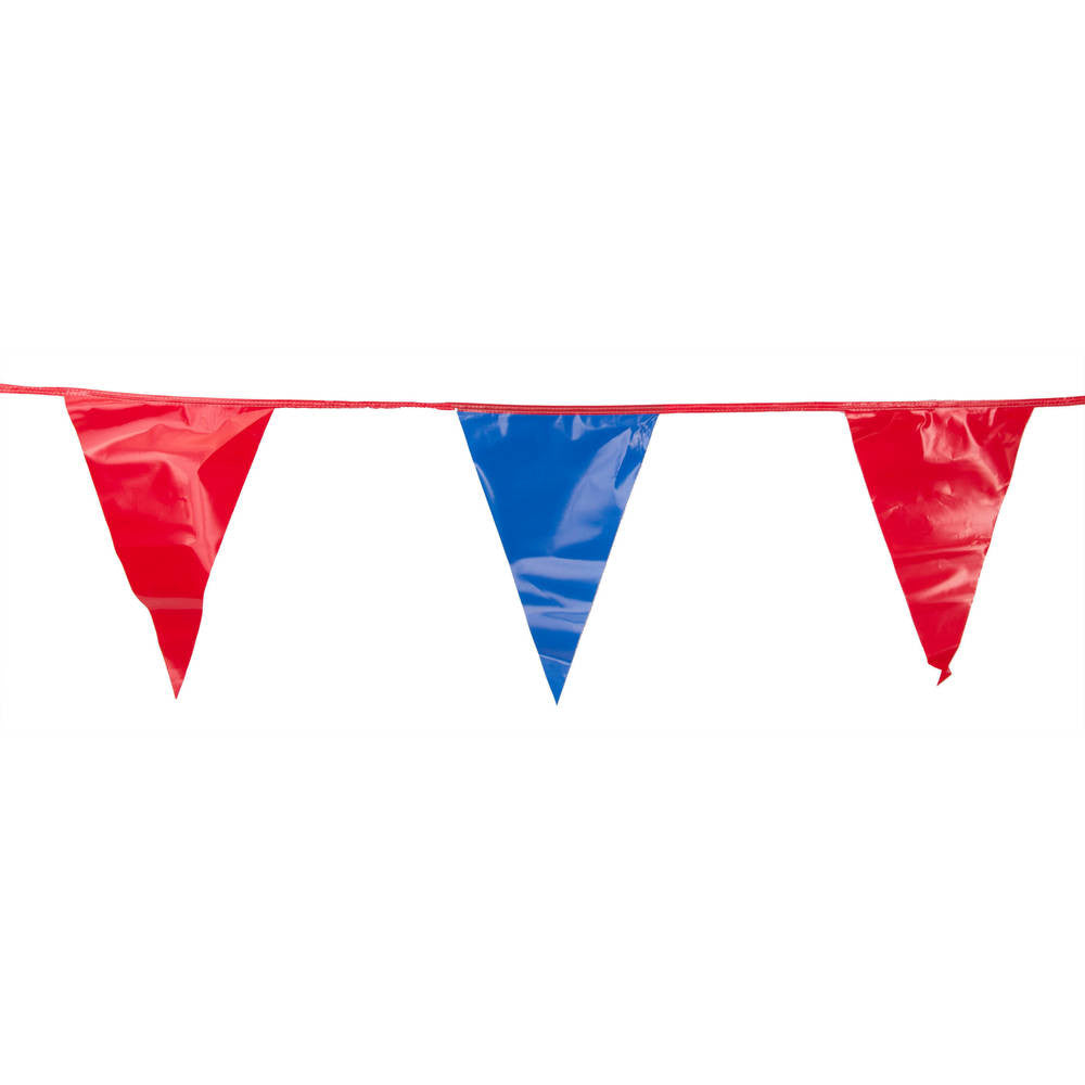 Blue  and Red Triangle Pennant Flag 100 Ft.