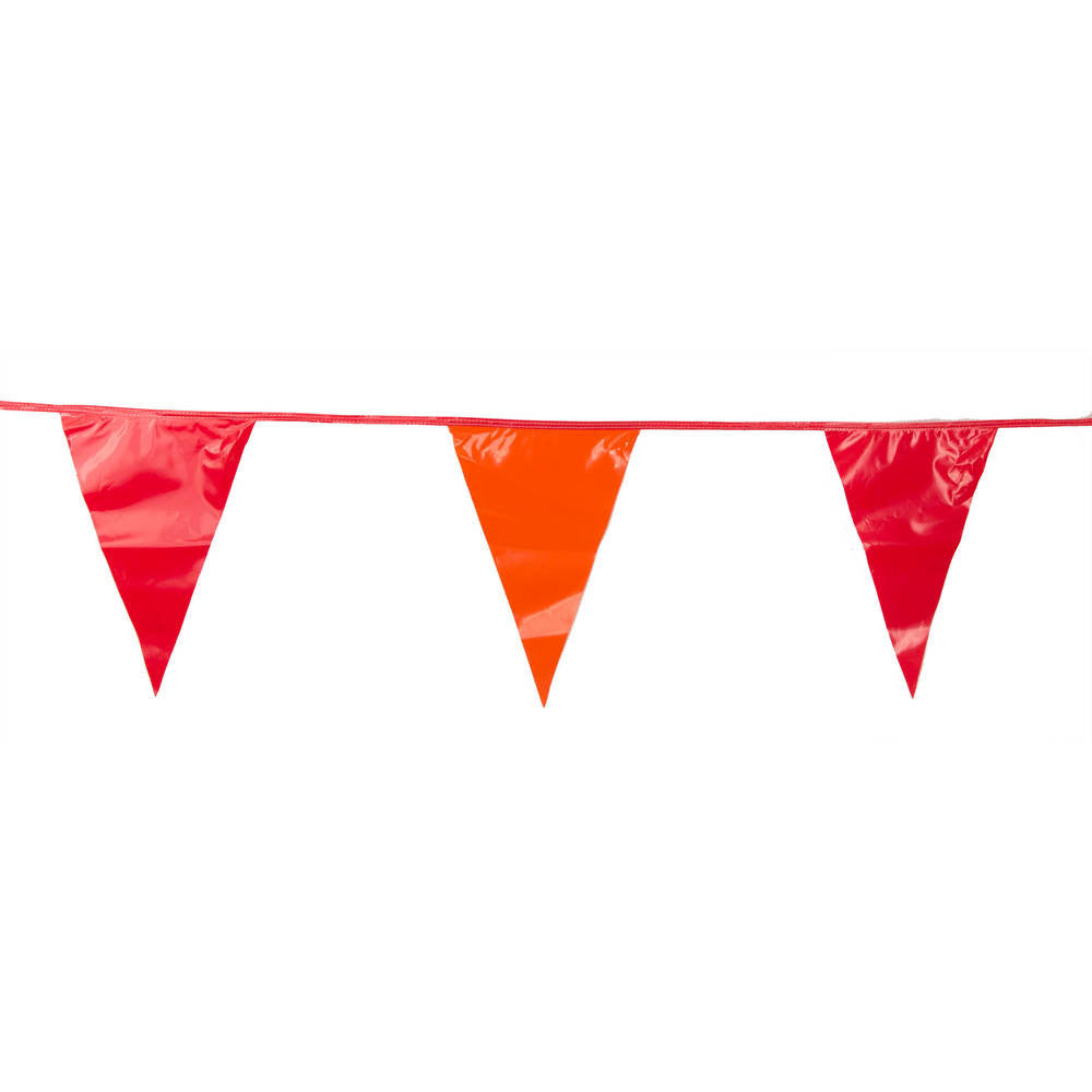 Orange and Red Triangle Pennant Flag 100 Ft.