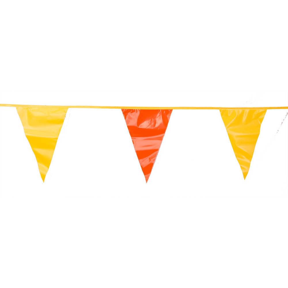 Orange and Yellow Triangle Pennant Flag 100 Ft.