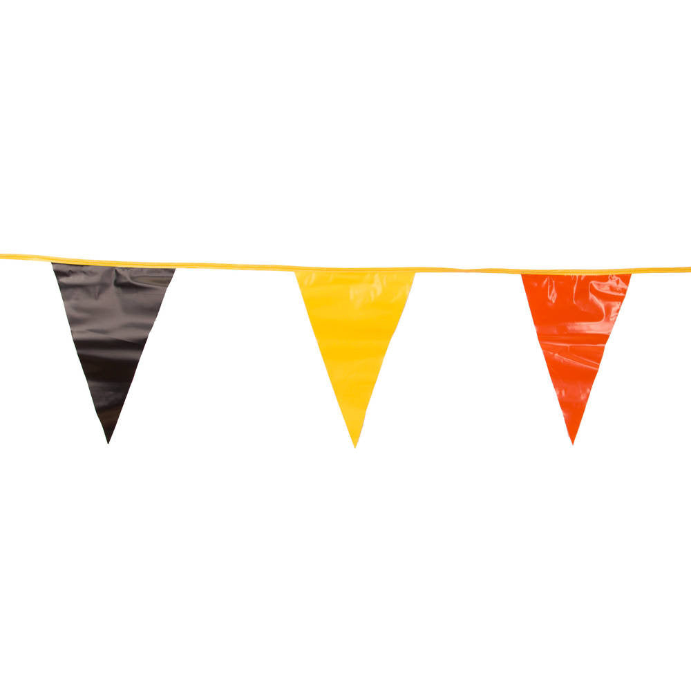 Black , Orange and Yellow Triangle Pennant Flag 100 Ft.