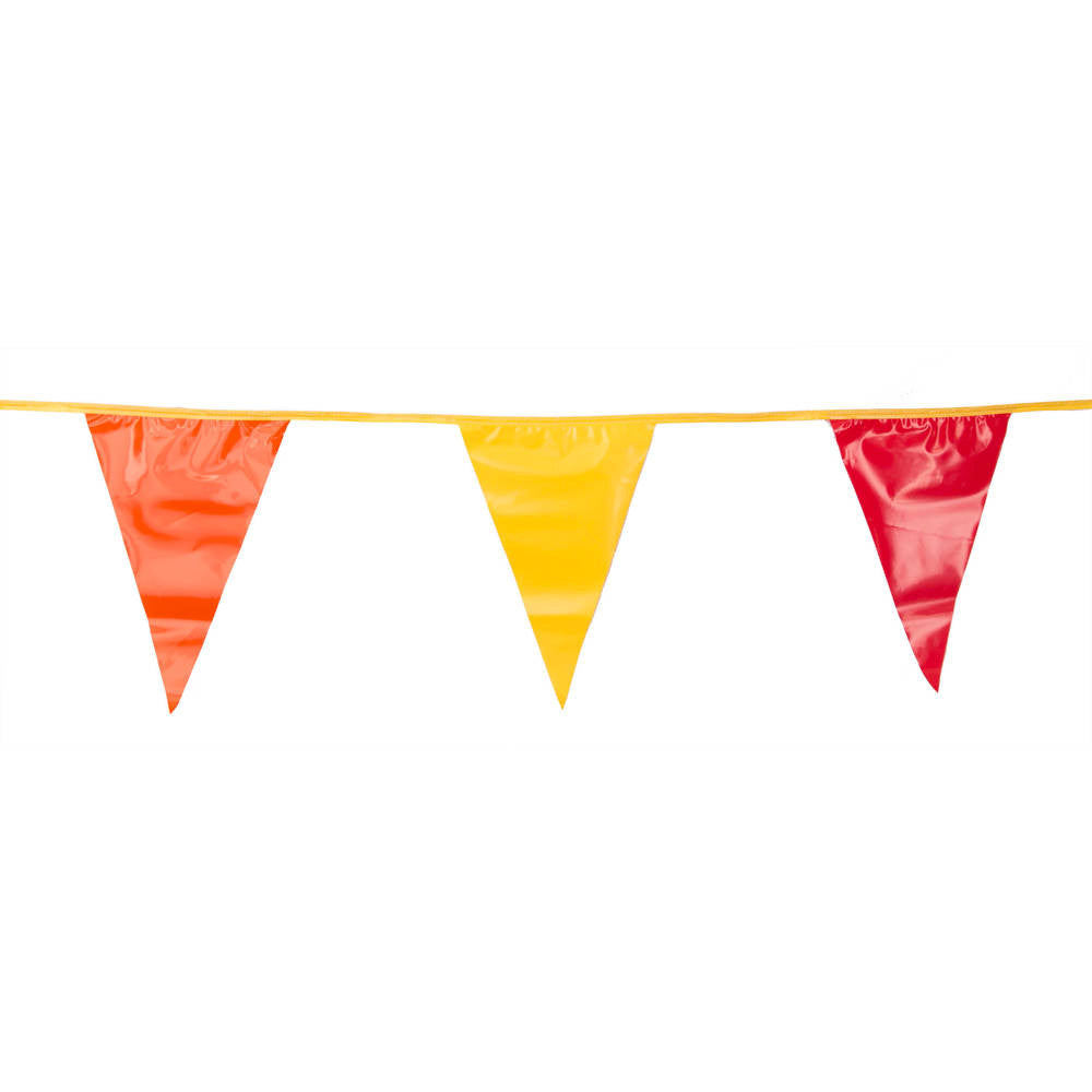 Orange, Red and Yellow Triangle Pennant Flag 100 Ft.