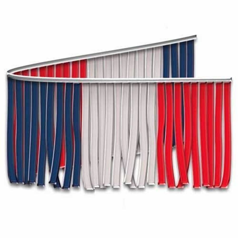 Blue, Red, and Silver Metallic Fringe Banner 60 Ft.