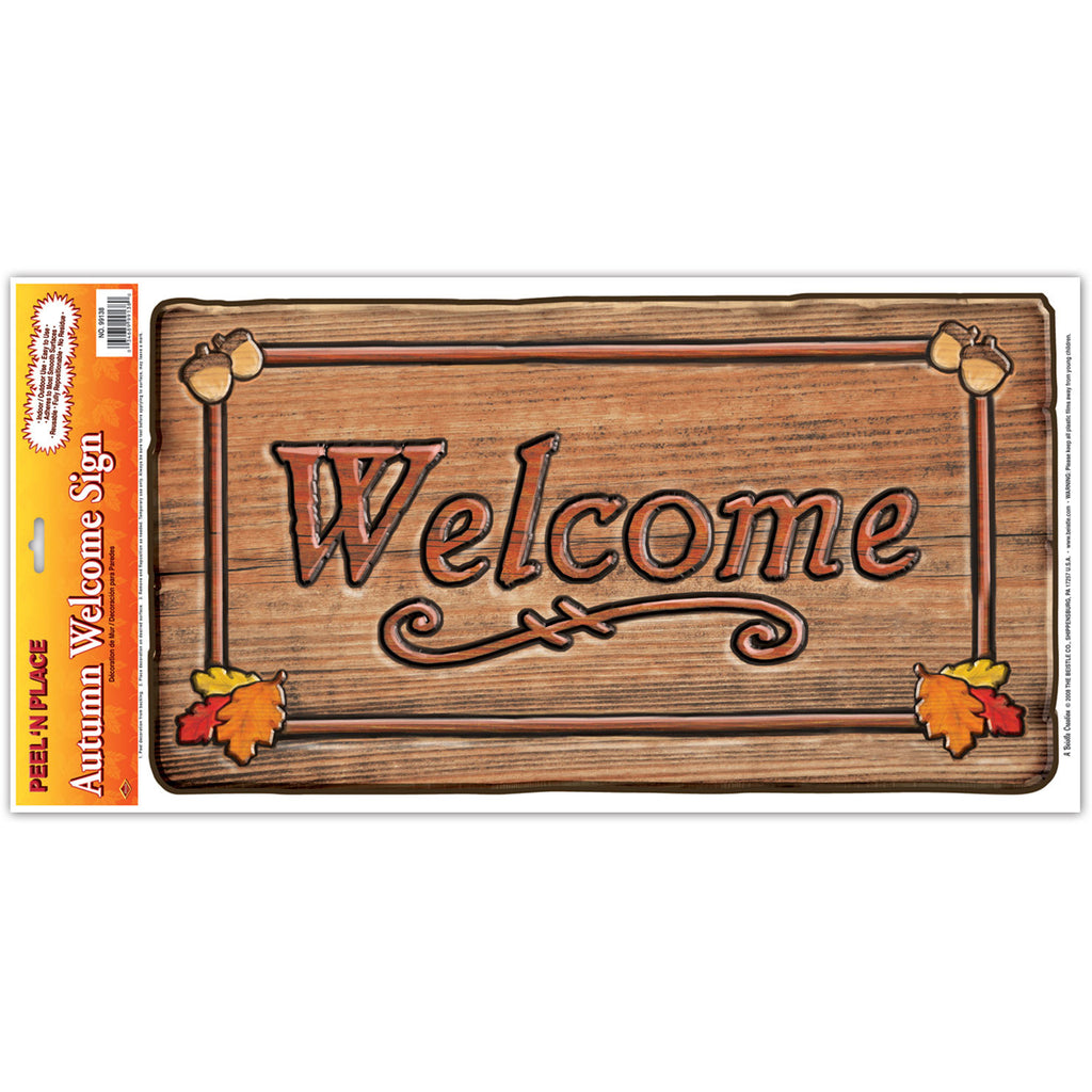 Autumn Welcome Sign Peel 'n Place