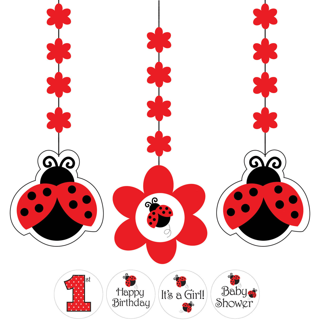 Ladybug Fancy Hanging Cutouts