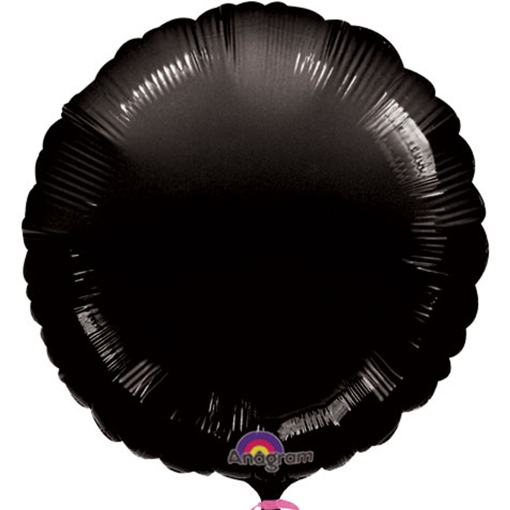 18" Opaque Black Round Anagram Balloon (1 ct)