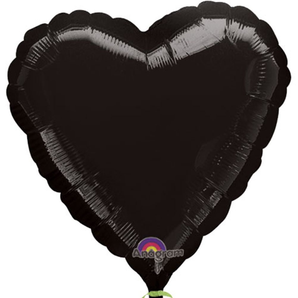 18" Opaque Black Heart Anagram