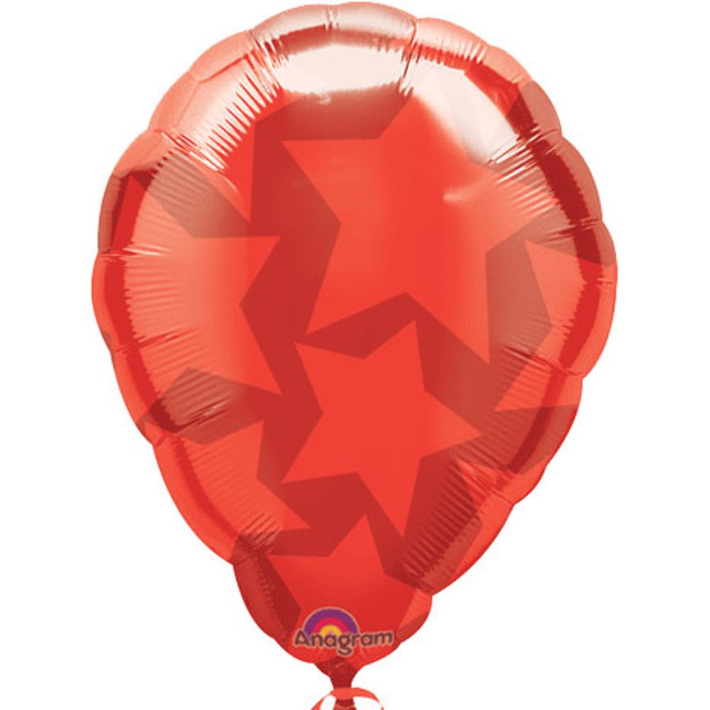 18" Red Stars Perfect Balloon