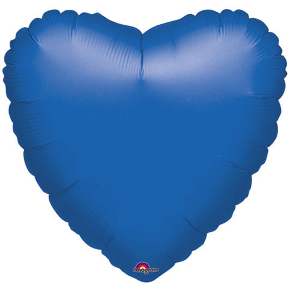 18" Metallic Blue Heart Balloon (1 ct)