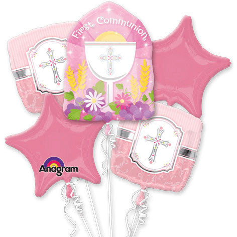 Communion Blessings Pink Bouquet of Balloons (5pc)