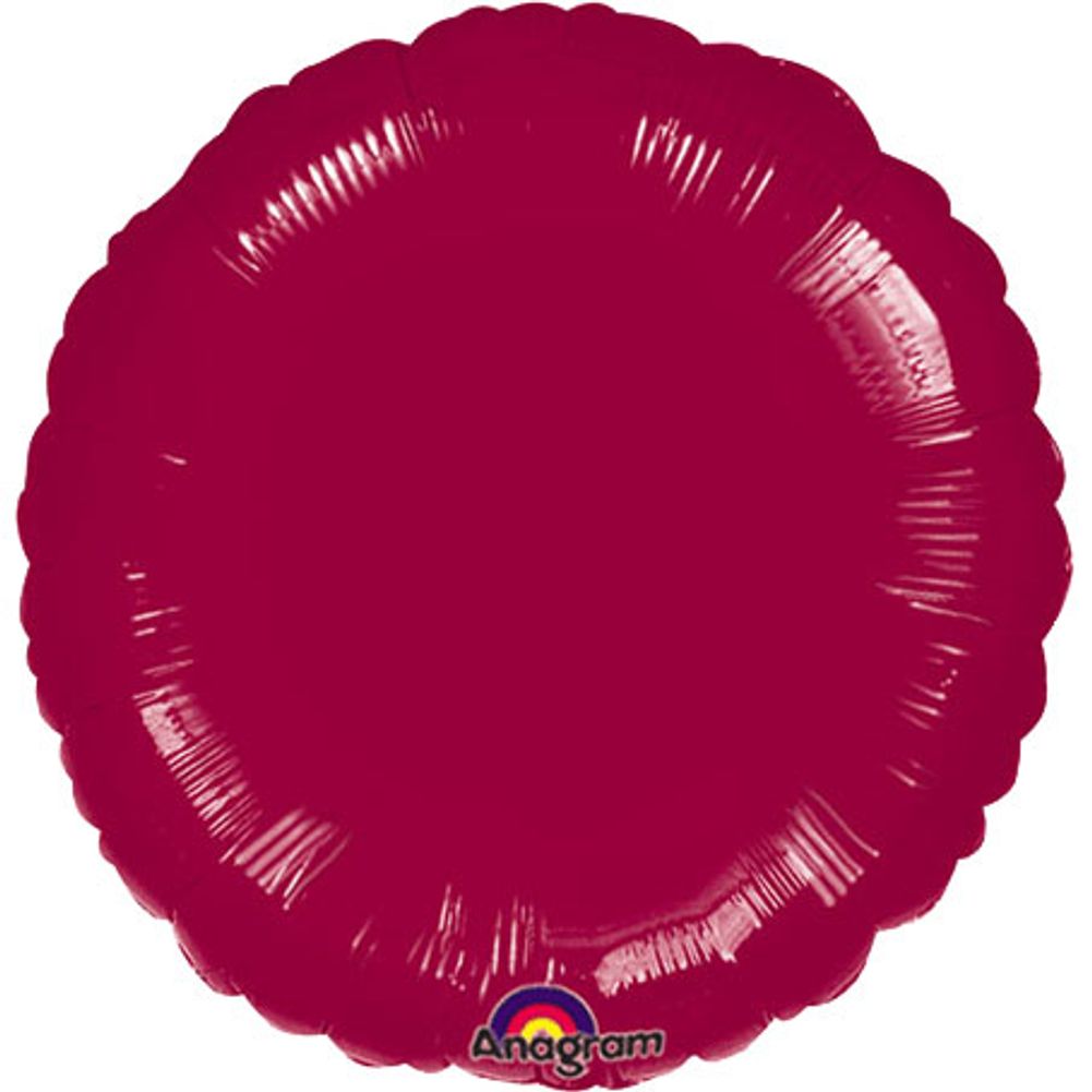 18" Burgundy Round Balloon (1 ct)