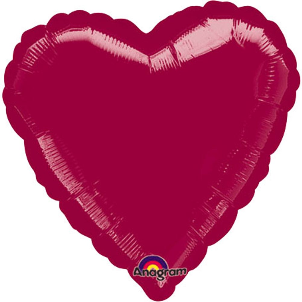 18" Burgundy Heart Balloon (1 ct)
