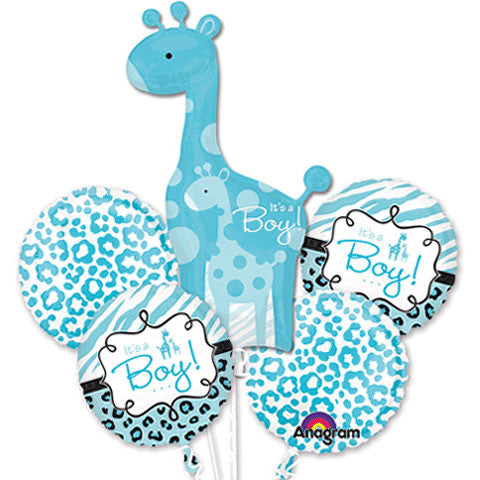 Sweet Safari Boy Bouquet of Balloons (5pc)