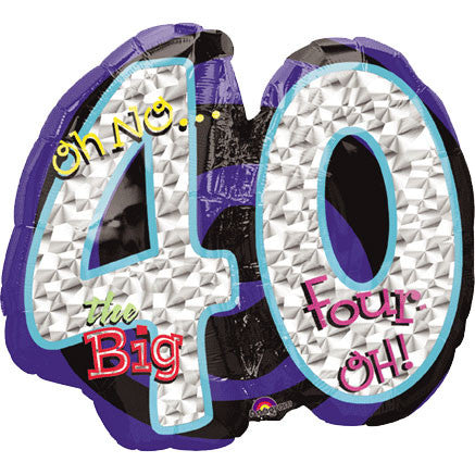 Oh No Birthday 40 Super Shape Prismatic Balloon (1 ct)