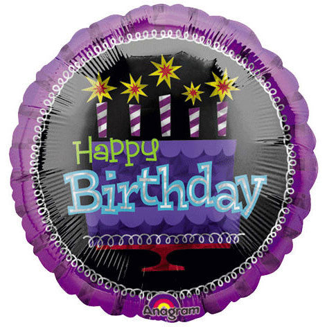 18" Oh No Happy Birthday Prismatic