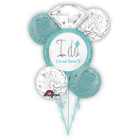 Robin's Egg Blue Wedding Bouquet of Balloons (5pc)