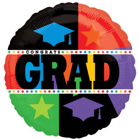 18" Bright Grad Mylar Balloon