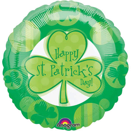 18" Happy Shamrocks Foil Balloon