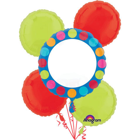 Cabana Dots Bouquet of Balloons (5pc)