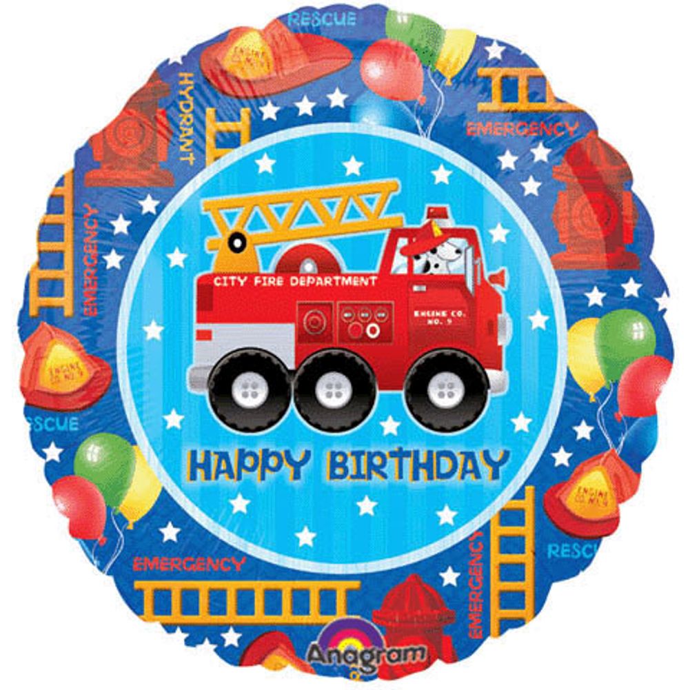 18" Fire Engine Fun Birthday