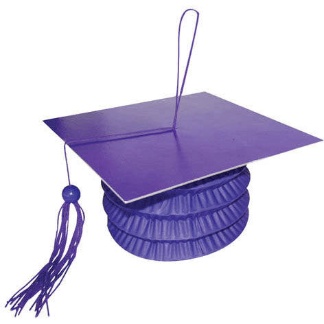 Purple Grad Cap Paper Lantern Weight Balloon (1 ct)