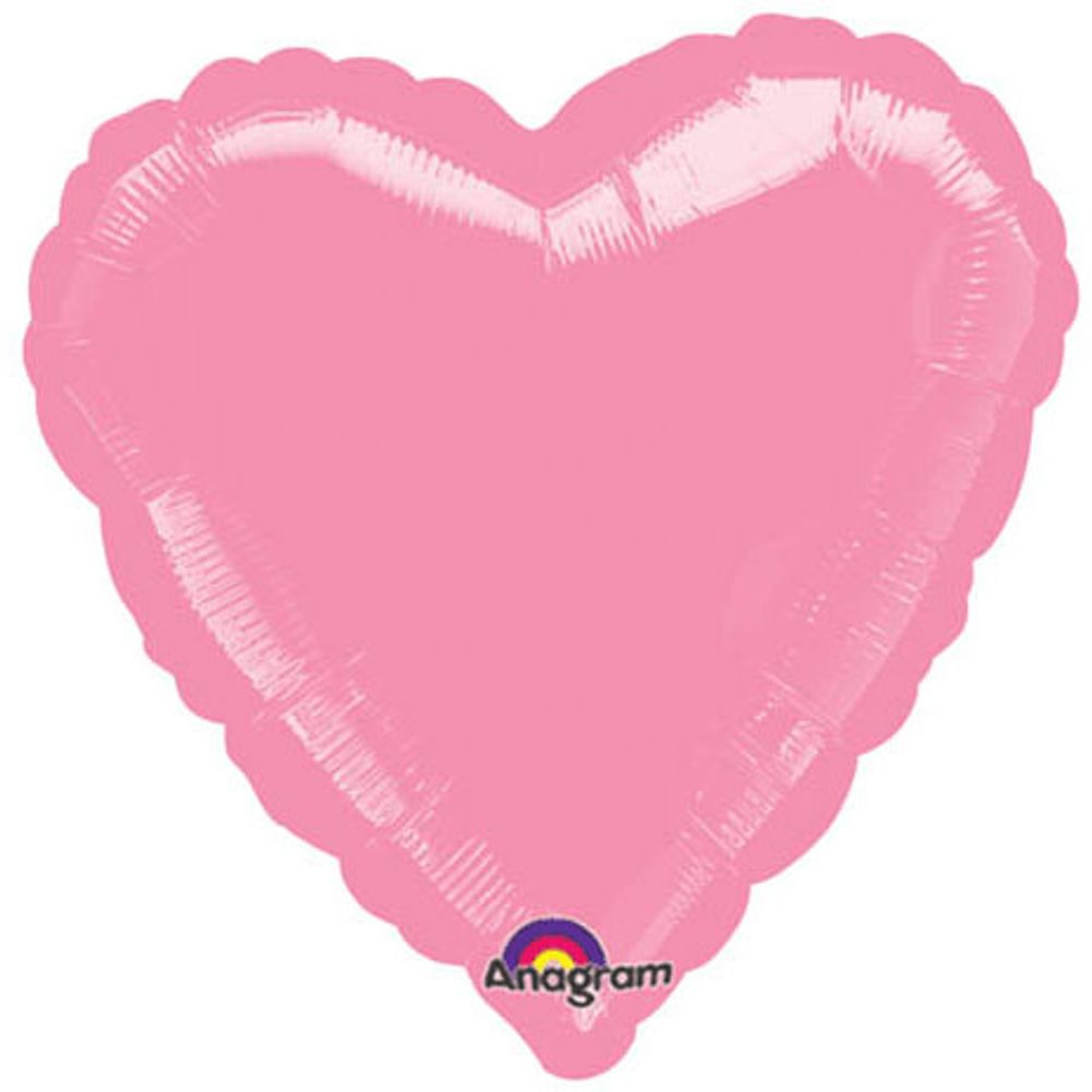 18" Metallic Pink Heart Balloon (1 ct)