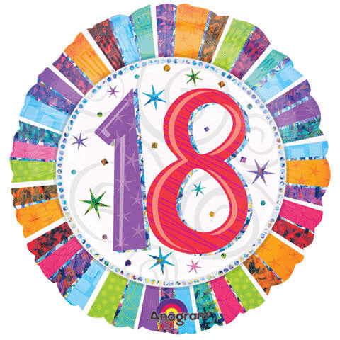 18" Radiant Birthday 18 Prismatic