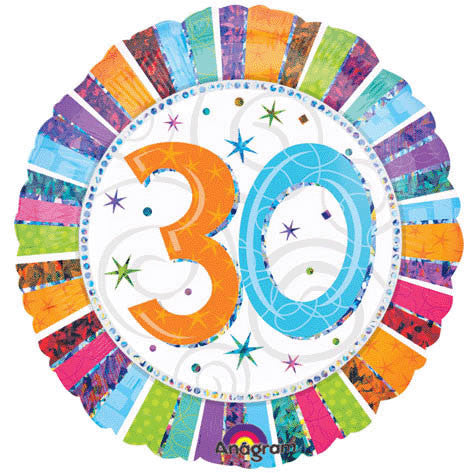 18" Radiant Birthday 30 Prismatic