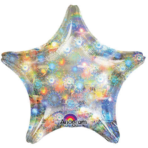 19" Fireworks Holographic Star