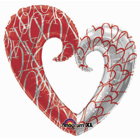 Xo Heart Pattern Super Shape Foil Balloon