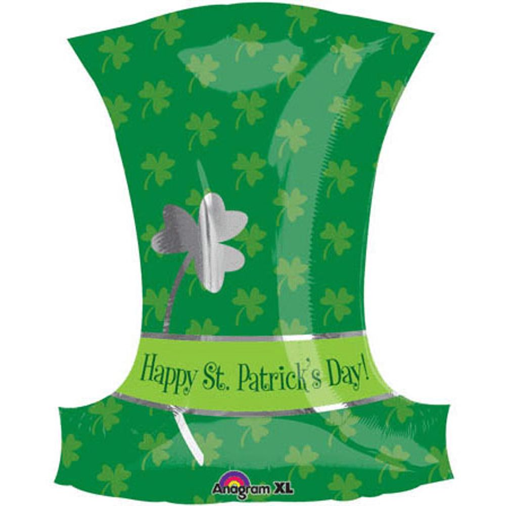 18" Top Hat St. Patty's Junior Shape Foil Balloon (1ct)