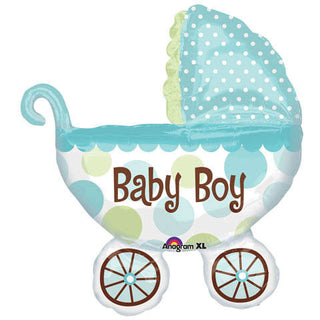 Baby Buggy Boy Super Shape Mylar Balloon