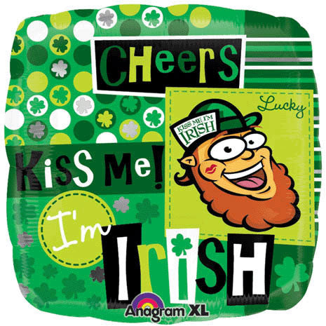 18" Kiss Me I'm Irish Foil Balloon