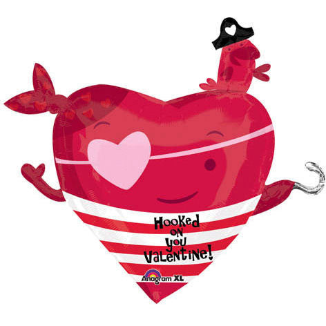 Hooked On You Valentine Super Shape Foil Balloon