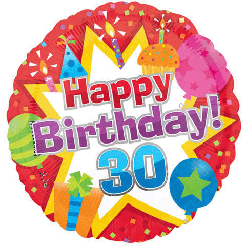 18" Birthday Icons 30 Vlp