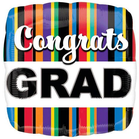 18" Congrats Grad Stripes Vlp