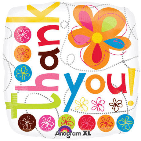18" Thank You Colorful Flowers