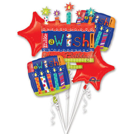 Birthday Cake Bouquet of Balloons (5pc)